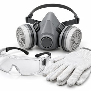 Kit proteção: máscara, óculos e luvas