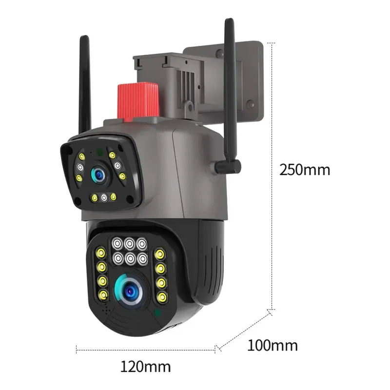 Detalhe 3 — Câmera Externa PTZ Wi-Fi Lente Dupla 2MP + 2MP —