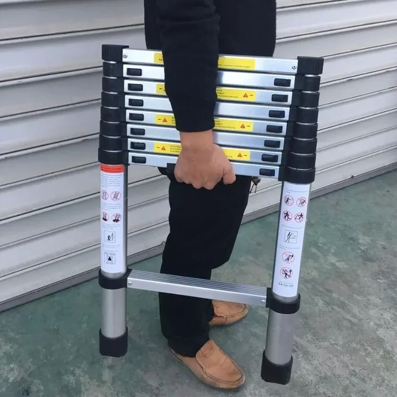 Detalhe 6 — Escada Telescópica Inox Antiderrapante Retrátil —