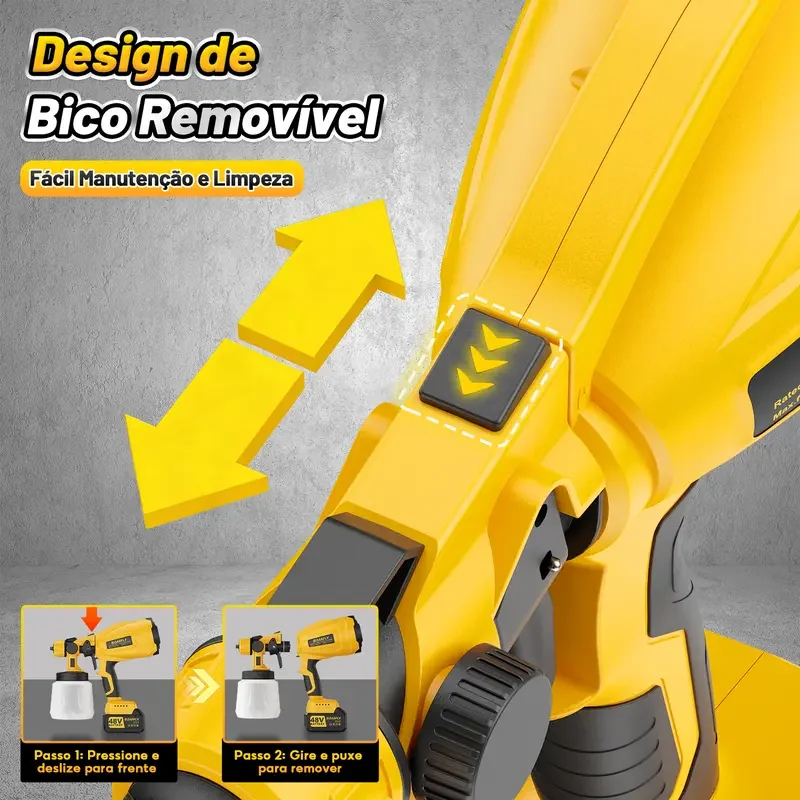 Detalhe 5 — Pistola de Pintura Soarfly 48V 800 ml Sem Fio