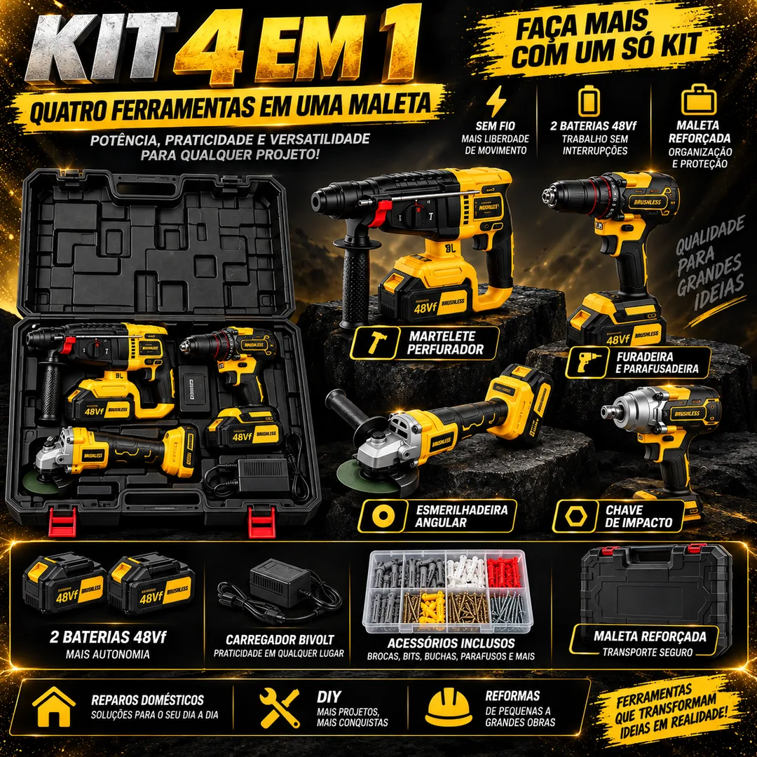 Imagem 3 de [SOARFLY] Combo Casa Pronta: Kit 4 em 1 48Vf + Kit Fixação