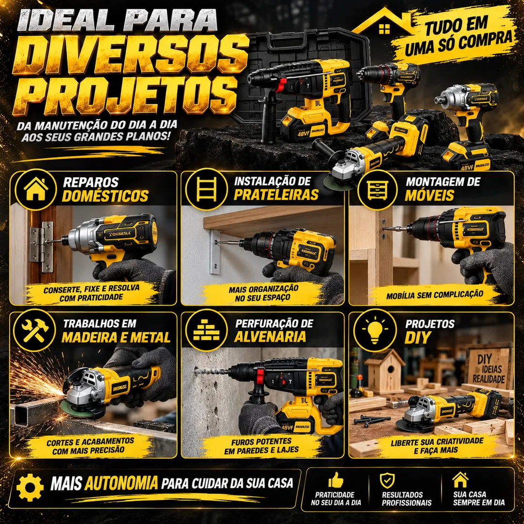 Imagem 6 de [SOARFLY] Combo Casa Pronta: Kit 4 em 1 48Vf + Kit Fixação