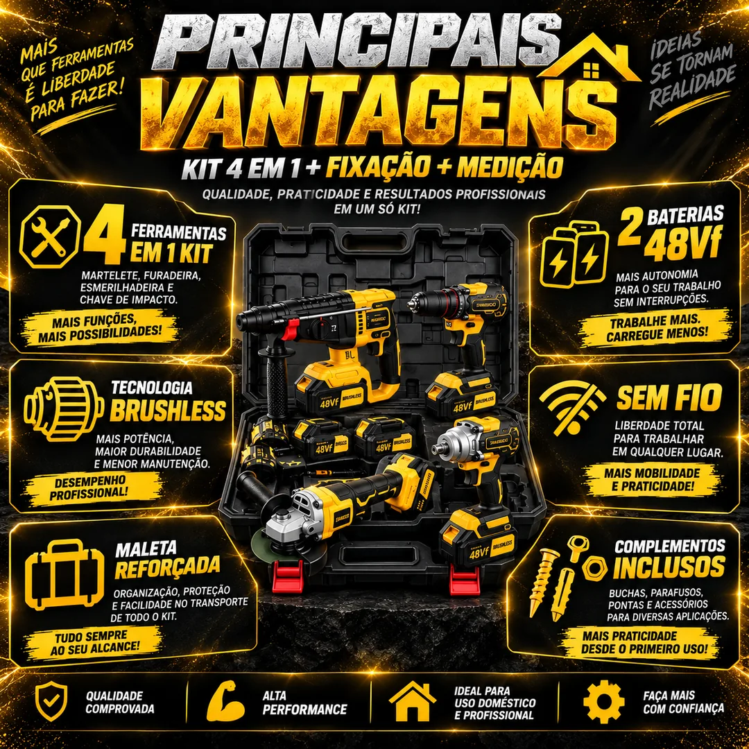 Imagem 7 de [SOARFLY] Combo Casa Pronta: Kit 4 em 1 48Vf + Kit Fixação