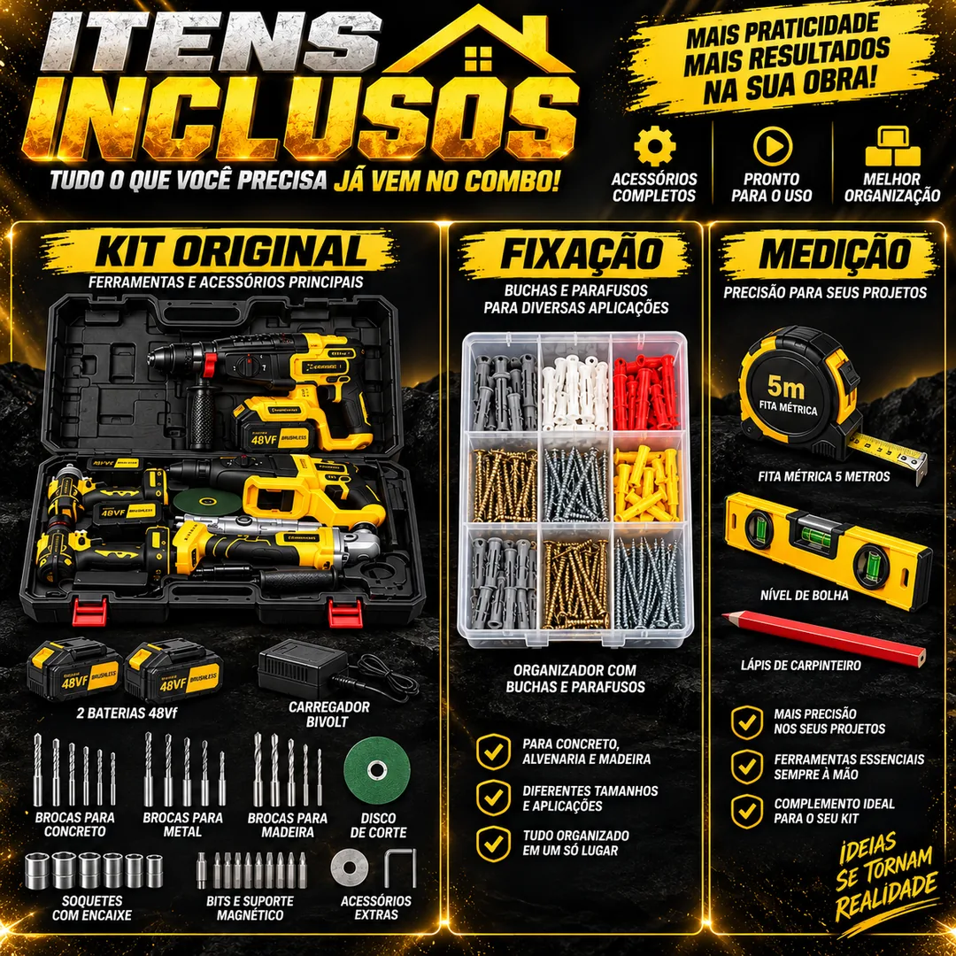 Imagem 8 de [SOARFLY] Combo Casa Pronta: Kit 4 em 1 48Vf + Kit Fixação